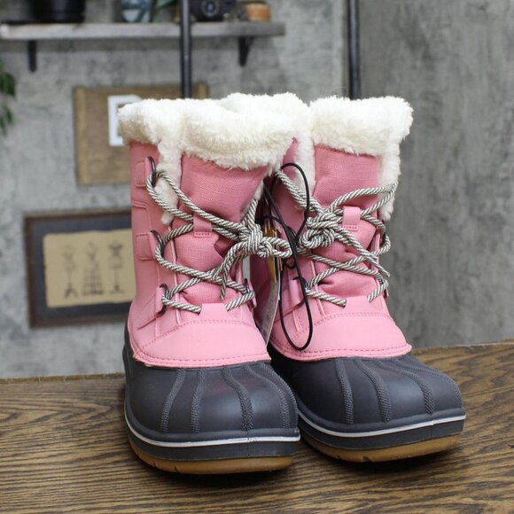 Cat & Jack Girls Faux Fur Kit Winter Boots AEX51 Pink 6 - Picture 3 of 7